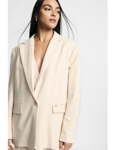 Blazer de corte regular com bolsos de aba e riscas finas Please