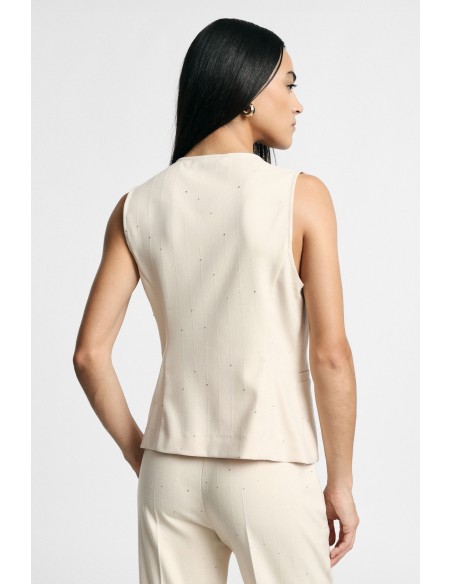 Colete com decote em V e bolsos embutidos Please