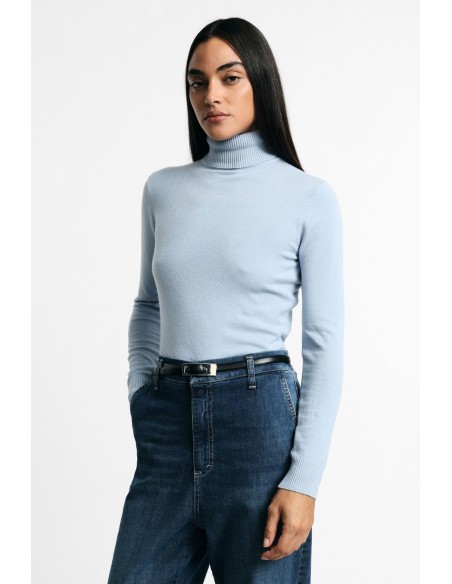 Camisola de gola alta de manga comprida lisa Please