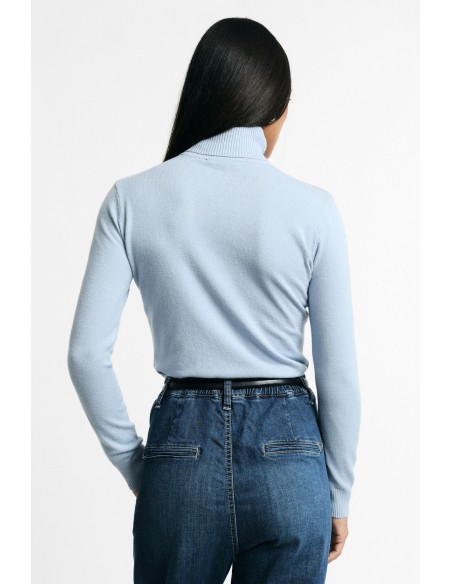 Camisola de gola alta de mangas compridas de cor lisa Please