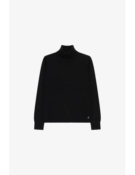 Camisola de gola alta de manga comprida lisa Please