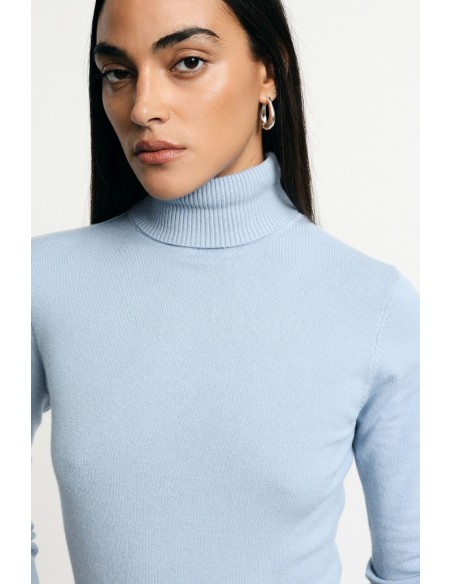Camisola de gola alta de mangas compridas lisa Please