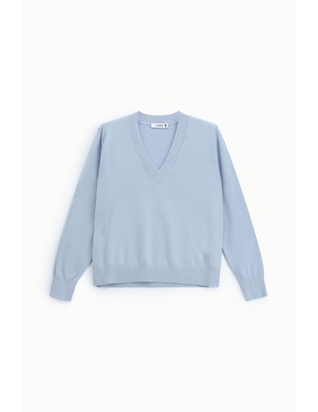 Camisola de malha com decote em V e corte regular Please