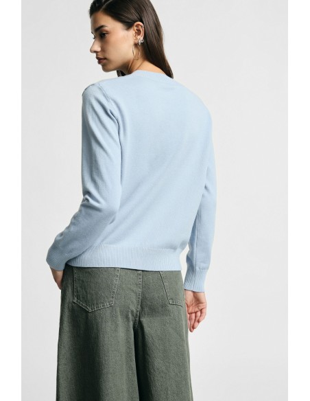 Camisola Pullover Decote em V Corte Regular Please