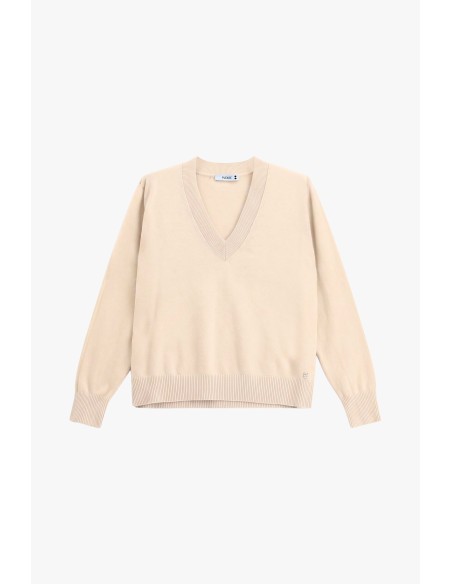 Camisola de malha com decote em V e corte regular Please