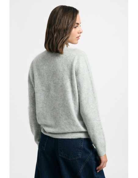 Camisola de gola redonda com acabamento canelado Please