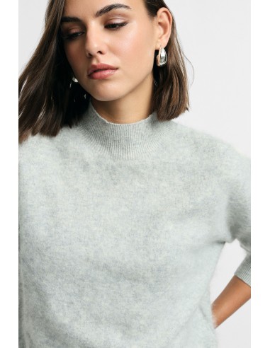Camisola de gola redonda com acabamento canelado Please