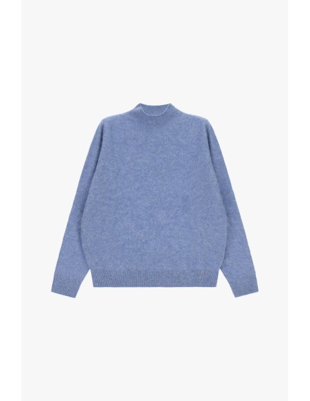 Camisola de gola redonda com acabamento canelado Please