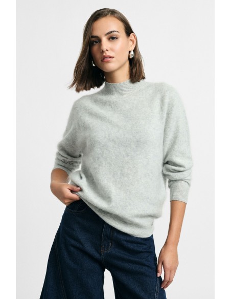 Camisola de gola redonda com acabamento canelado Please