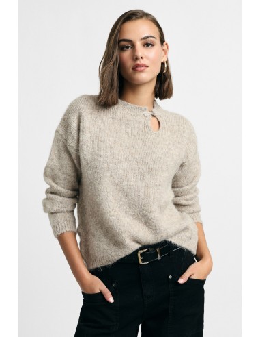 Camisola de gola redonda com detalhe recortado Please