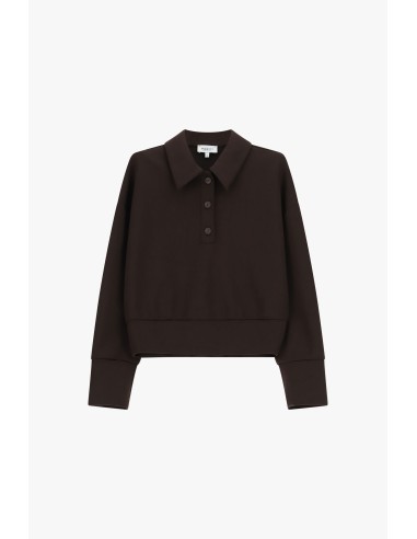 Camisola curta com gola de camisa e botões Please