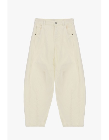 Jeans Baloon Fit de Cintura Normal com Pregas Frontais Please