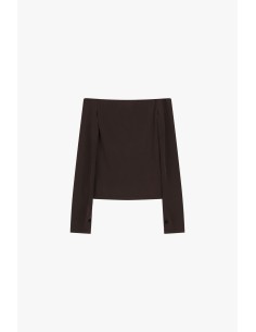 Camisola de manga comprida com ombros descobertos, por favor 2