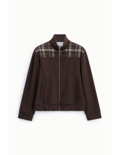 Sweatshirt com fecho e inserção aos quadrados nos ombros, por favor 2