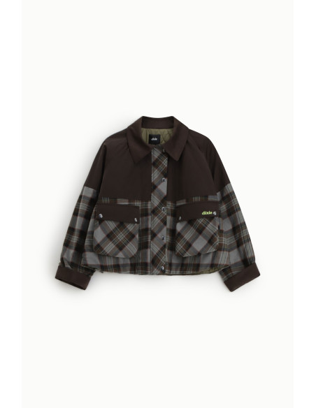 Camisa-Jaqueta aos Quadrados com Bolsos Frontais Maxi Dixie