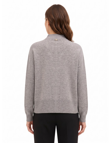 Camisola oversized de lã com gola alta e costura central Rinascimento