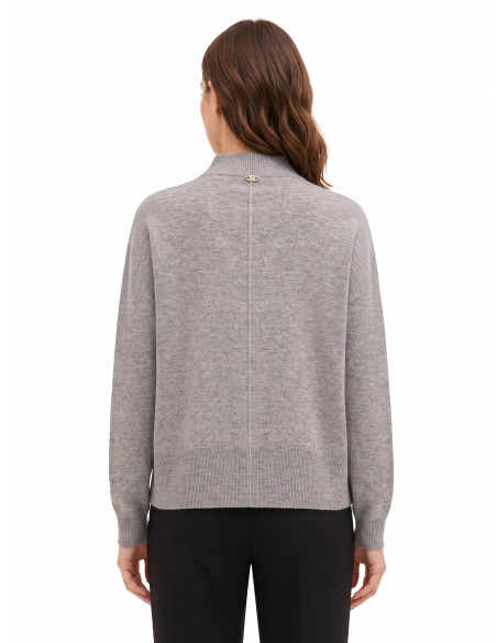 Camisola oversized de lã com gola alta e costura central Rinascimento
