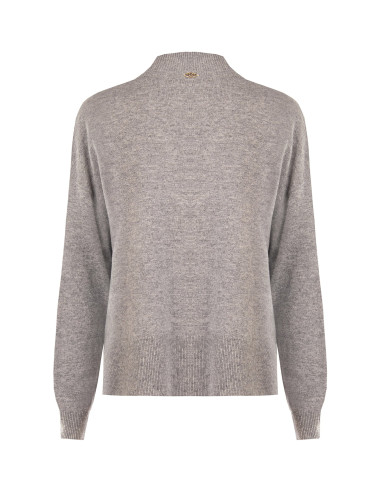 Camisola oversized de lã com gola alta e costura central Rinascimento
