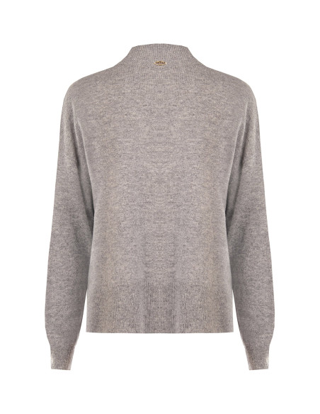 Camisola oversized de lã com gola alta e costura central Rinascimento