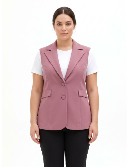 Colete Curvy cintado em crepe scuba Rinascimento Curvy