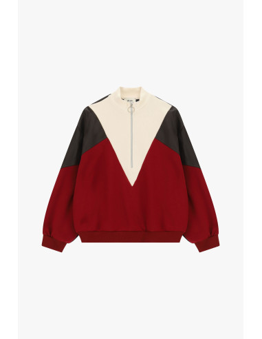 Sweatshirt sem capuz com fecho e detalhes geométricos Dixie