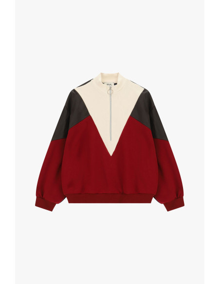Sweatshirt sem capuz com fecho e detalhes geométricos Dixie