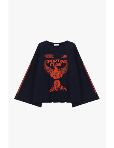 Sweatshirt ampla com estampado frontal e mangas largas Dixie
