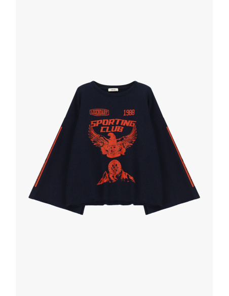 Sweatshirt ampla com estampado frontal e mangas largas Dixie