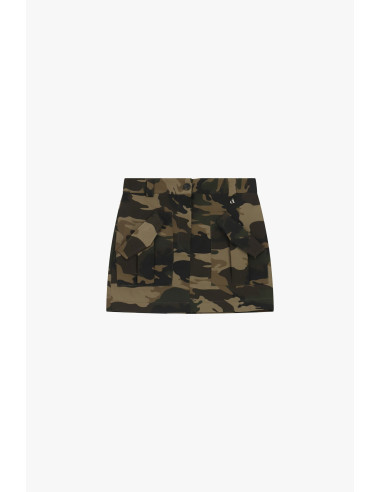 Saia curta com padrão camuflado e bolsos aplicados Dixie