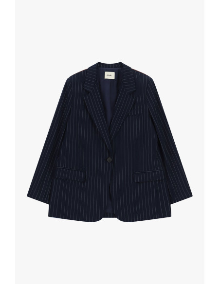 Blazer às riscas com lenço bandana e franjas Dixie