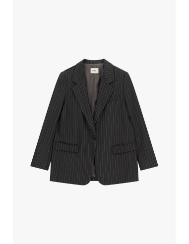 Blazer às riscas com lenço bandana e franjas Dixie