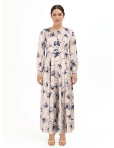 Vestido Comprido Curvy em Cetim com Faixa Plissada na Cintura Rinascimento Curvy