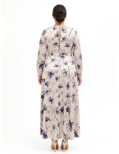 Vestido Comprido Curvy em Cetim com Faixa Plissada na Cintura Rinascimento Curvy 2