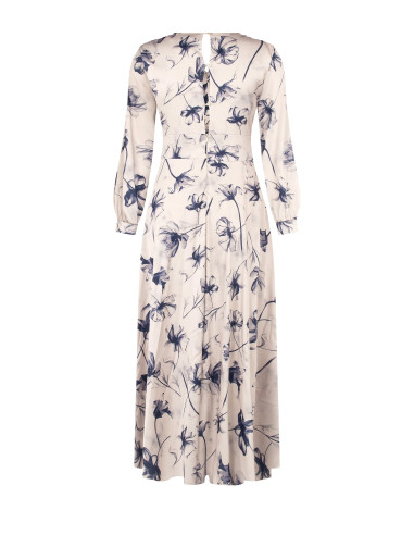Vestido Comprido Curvy em Cetim com Faixa Plissada na Cintura Rinascimento Curvy