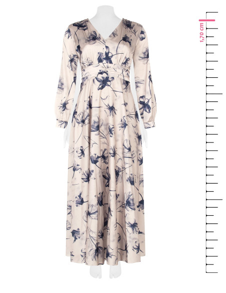 Vestido comprido Curvy em cetim com faixa plissada na cintura Rinascimento Curvy