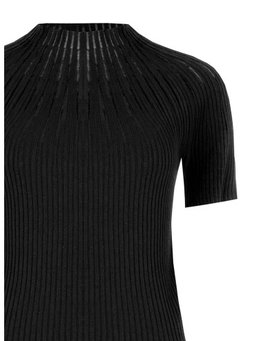 Camisola justa canelada com riscas em tule Rinascimento