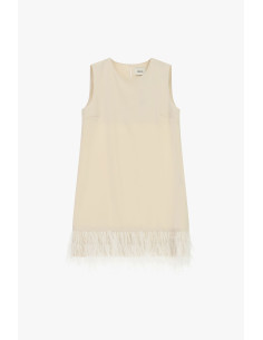 Vestido curto sem mangas com detalhe de penas Dixie 2