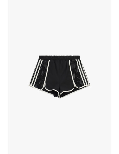Calções hot pants com aplicações perfuradas e acabamentos em contraste Dixie