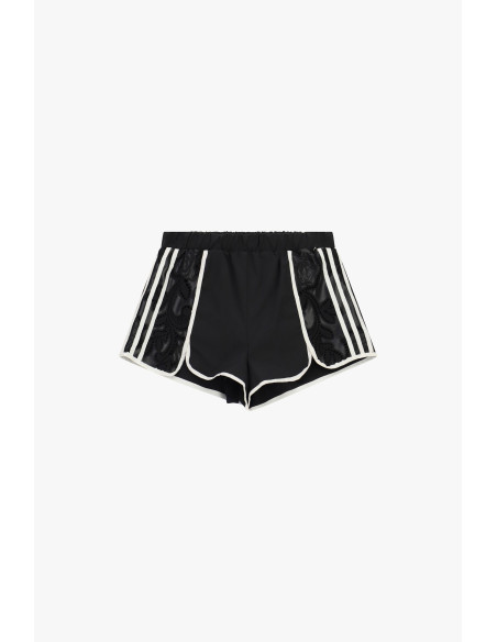 Calções hot pants com aplicações perfuradas e acabamentos em contraste Dixie