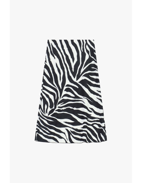 Saia midi evasé com estampado gráfico de zebra Dixie