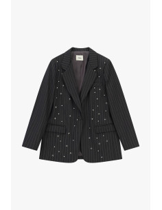 Blazer às riscas com aplicações de joalharia e bolsos Dixie 2