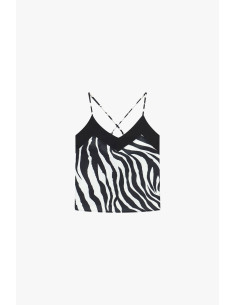 Top com alças finas cruzadas e estampado de zebra Dixie 2