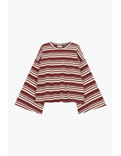T-shirt às riscas com mangas largas Dixie