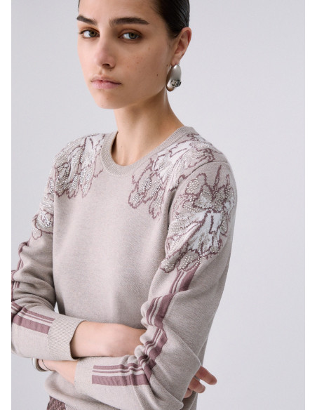 Camisola jacquard com strass Liu Jo