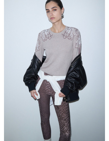 Camisola jacquard com strass Liu Jo