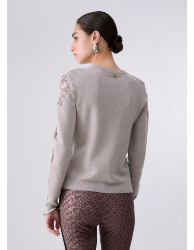 Camisola jacquard com strass Liu Jo