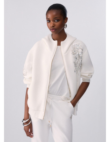 Casaco oversized com bordado de joias Liu Jo
