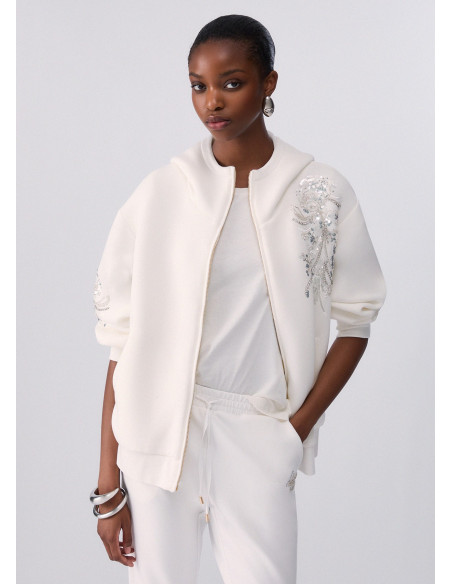 Casaco oversized com bordado de joias Liu Jo