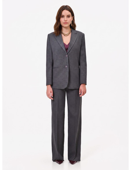 Casaco blazer de poliviscose com strass Rinascimento