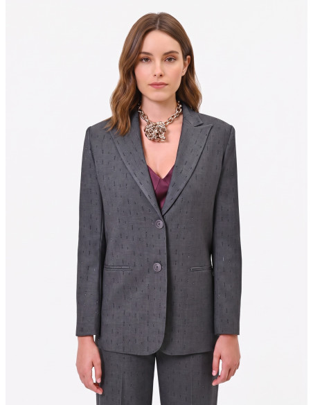 Casaco blazer de poliviscose com strass Rinascimento